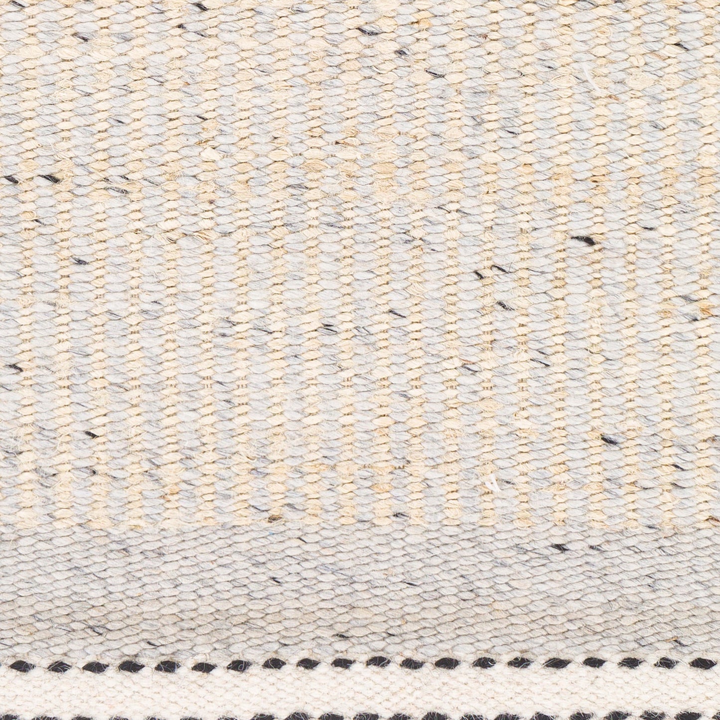 Organic Ticking Rug: Cream and Black