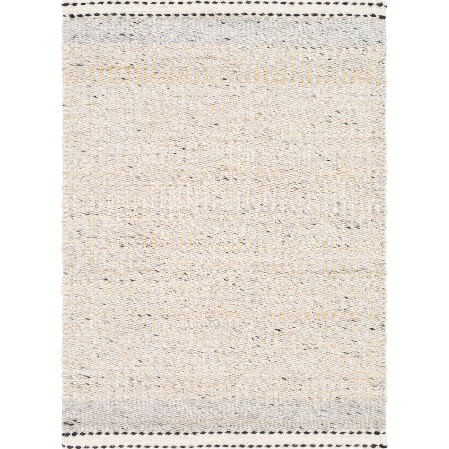 Organic Ticking Rug: Cream and Black