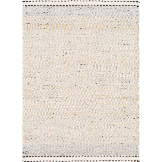 Organic Ticking Rug: Cream and Black