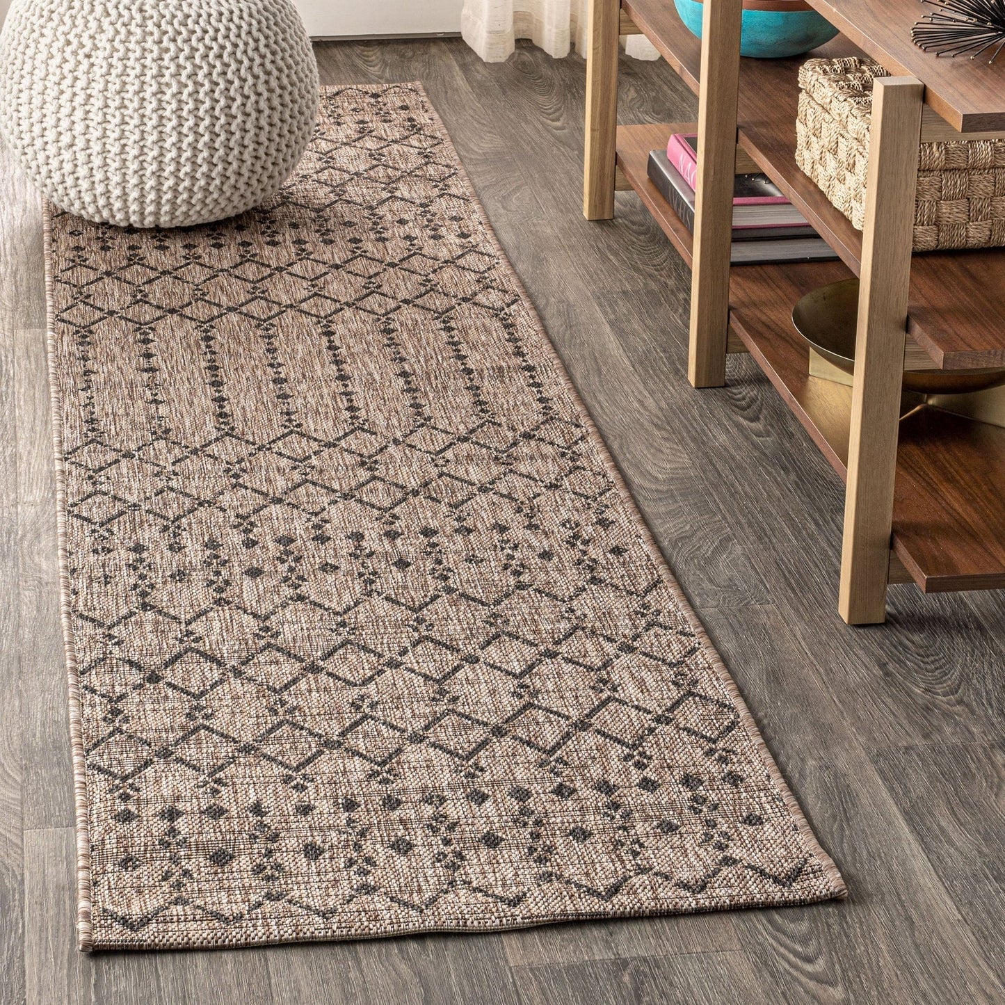Ourika Moroccan Geometric Textured Weave Indoor/Outdoor Area Rug - Rugs