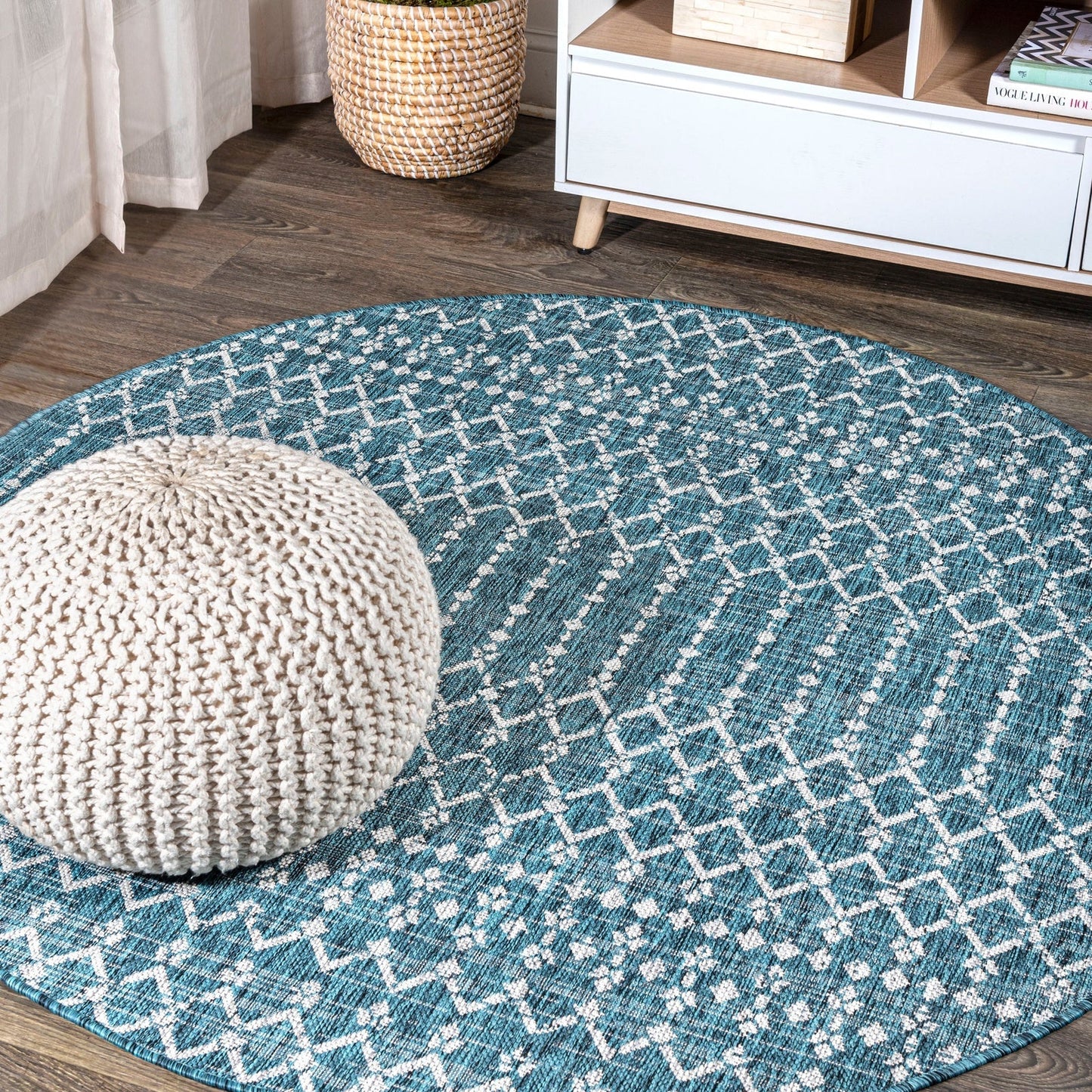 Ourika Moroccan Geometric Textured Weave Indoor/Outdoor Area Rug - Rugs