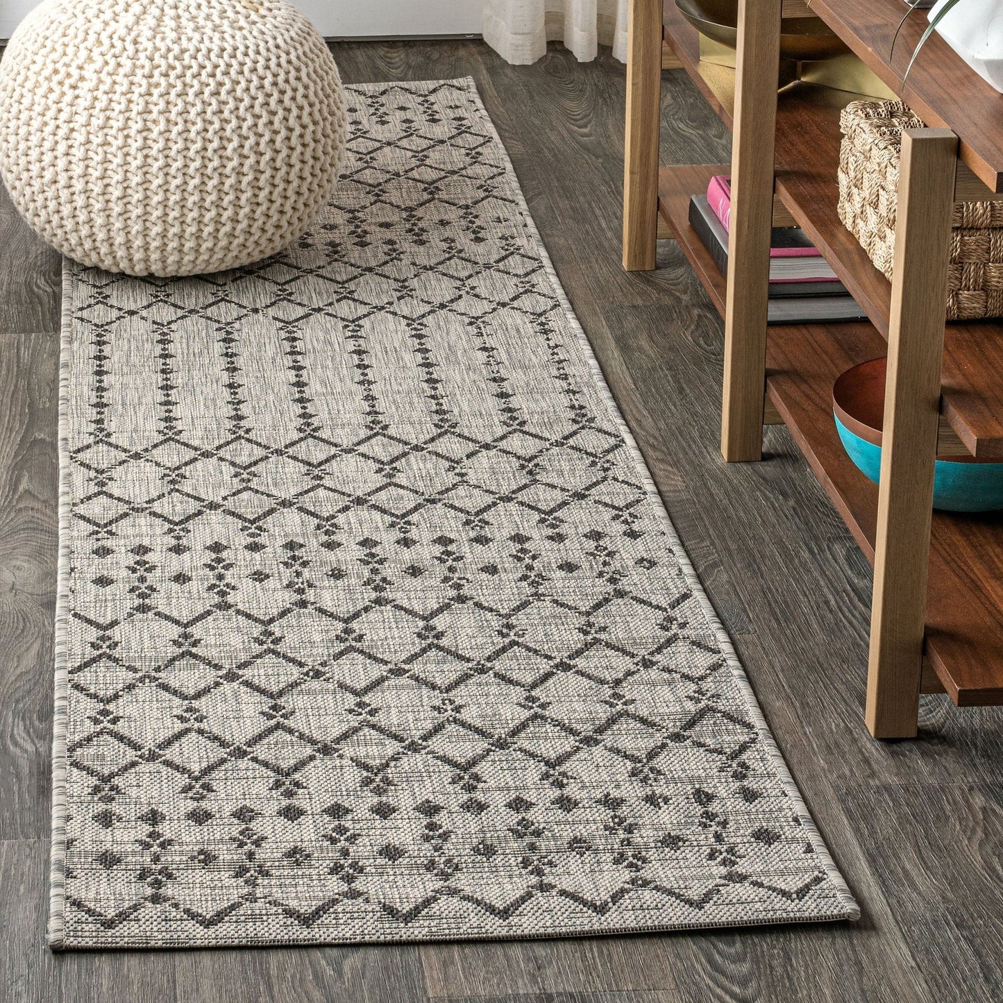Ourika Moroccan Geometric Textured Weave Indoor/Outdoor Area Rug - Rugs