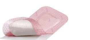 Allevyn Gentle Border Lite Foam Dressing: 10 Count, Pink, 2" x 2" 96650676