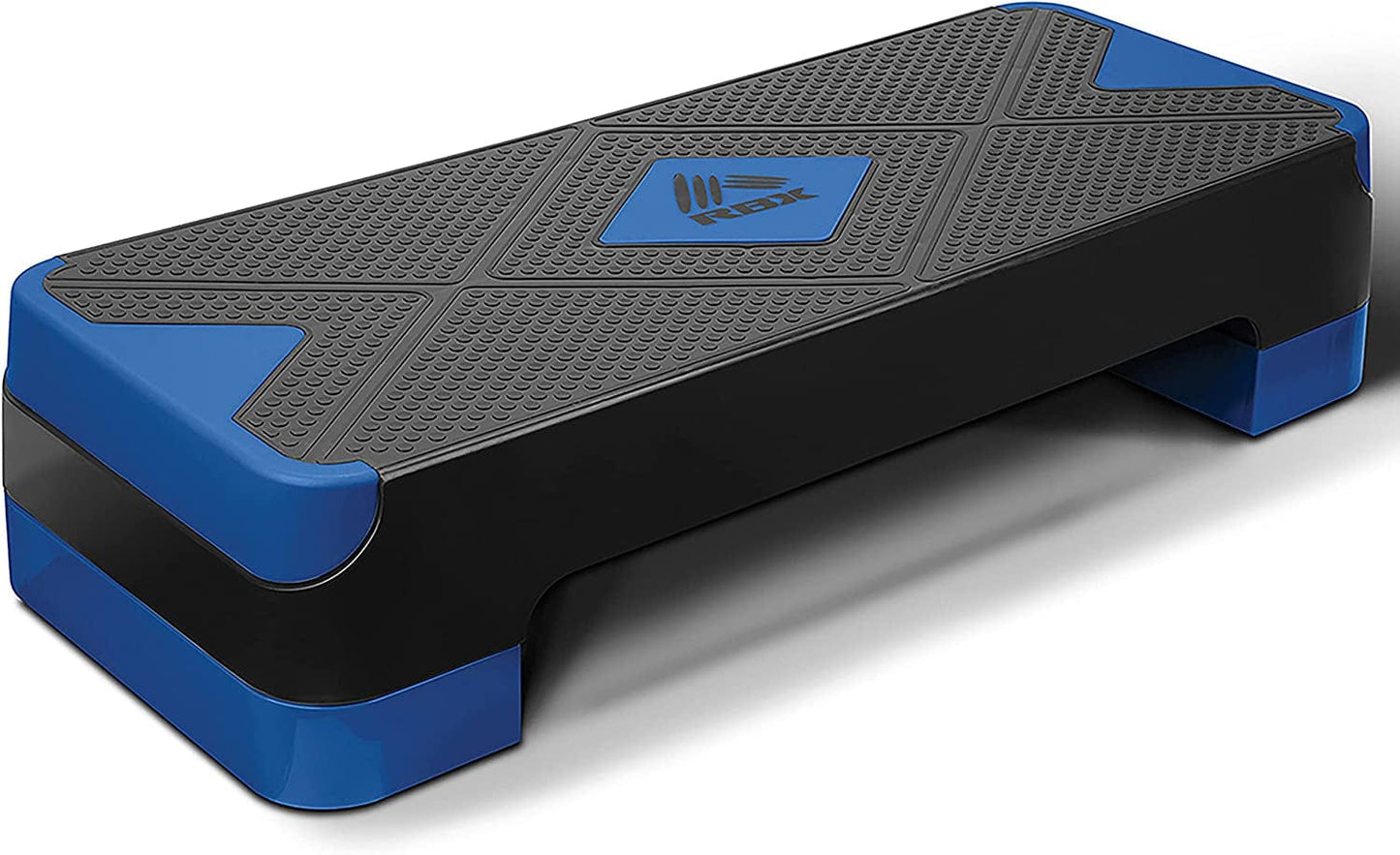RBX Aerobic Step Platform with Non-Slip Textured Surface -2-Level Adjustable Steppers for Exercise, Compact, Lightweight, Easy-To-Store Exercise Step & Fitness Step Bench