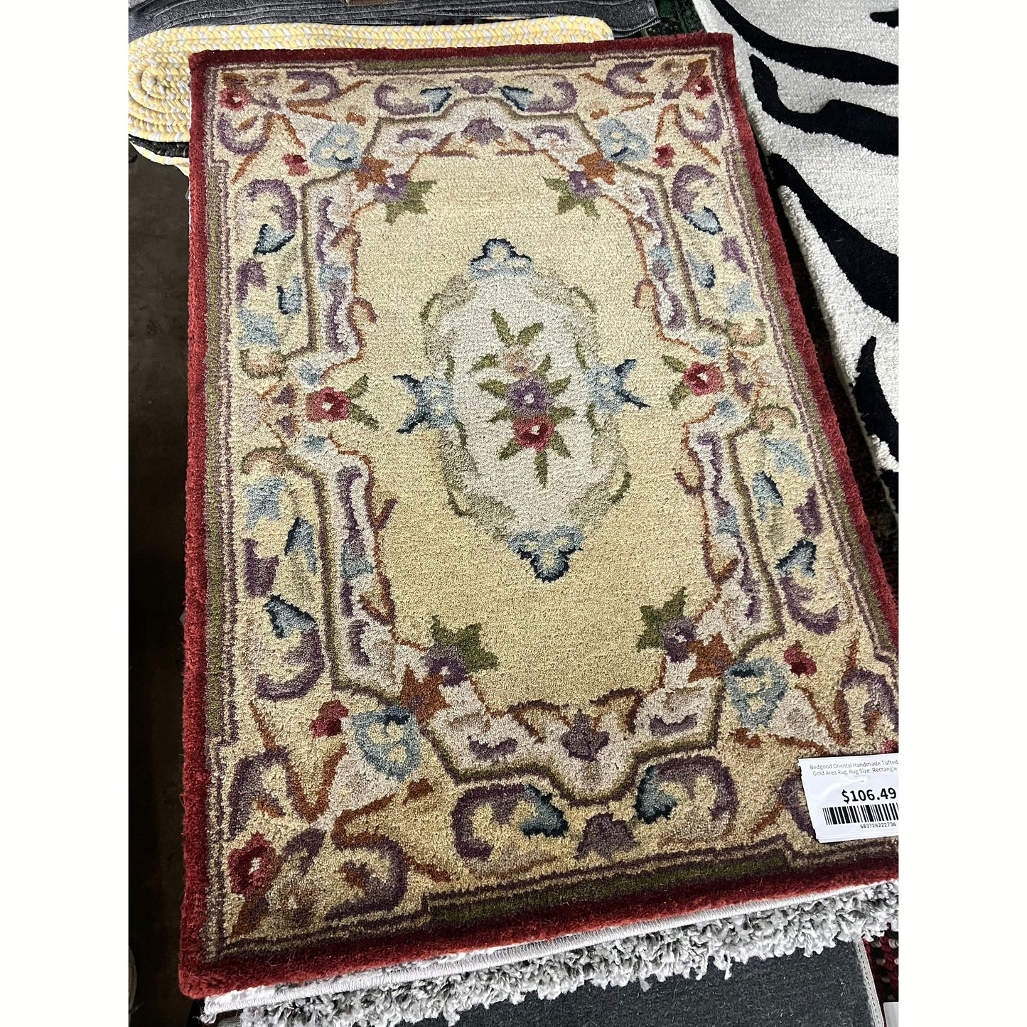 Bedgood Oriental Handmade Tufted Wool Gold Area Rug, Rug Size: Rectangle 2' x 3'