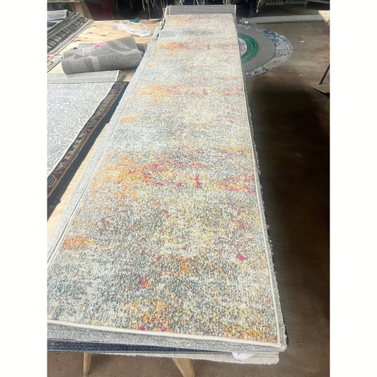 Abingt Abstract Gray/Turquoise Area Rug, Rug Size: Runner 2'2" x 18'