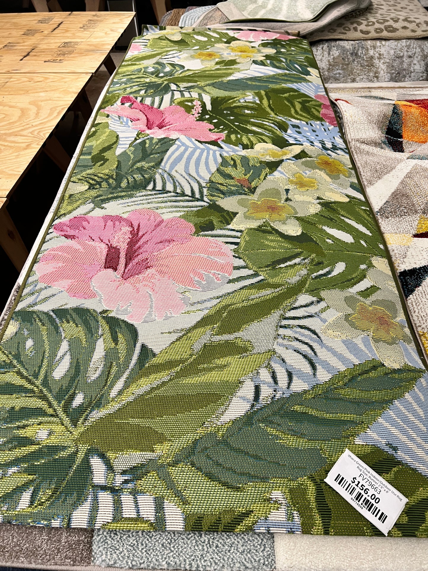 Ithaca Green/Pink Indoor/Outdoor Use Rug Rug Size: Runner 2'8" x 8'
