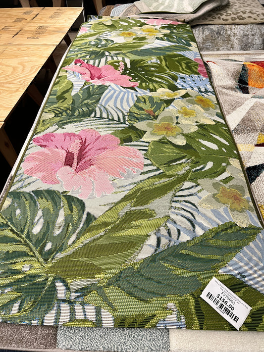 Ithaca Green/Pink Indoor/Outdoor Use Rug Rug Size: Runner 2'8" x 8'