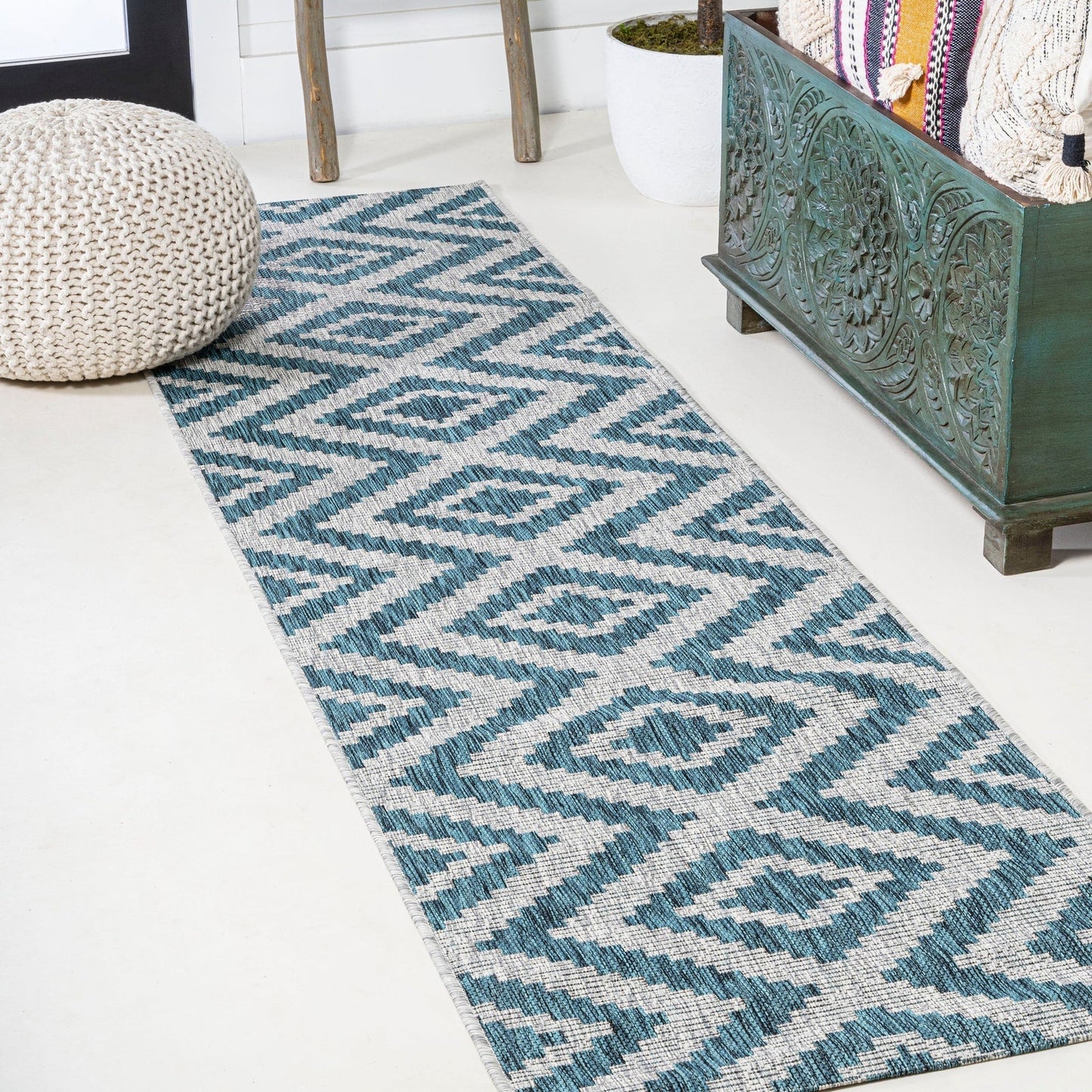 Sintra Diamond Tribal Indoor/Outdoor Area Rug - Rugs
