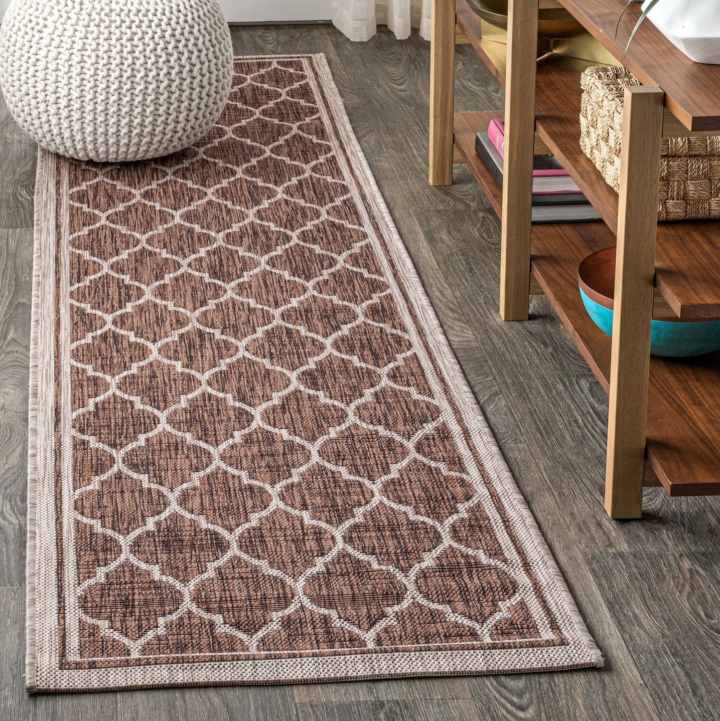 Trebol Moroccan Trellis Textured Weave Indoor/Outdoor Area Rug - Rugs
