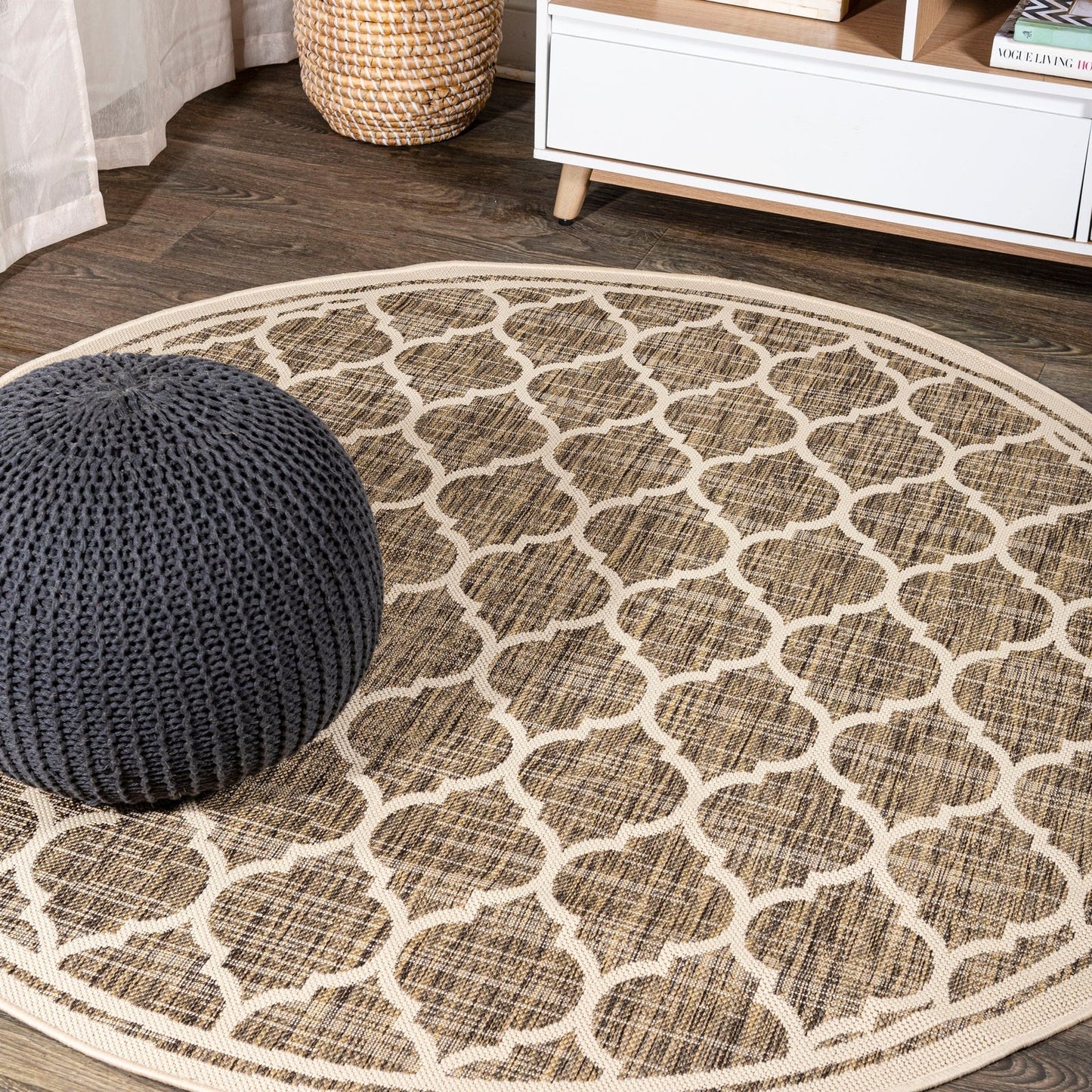 Trebol Moroccan Trellis Textured Weave Indoor/Outdoor Area Rug - Rugs