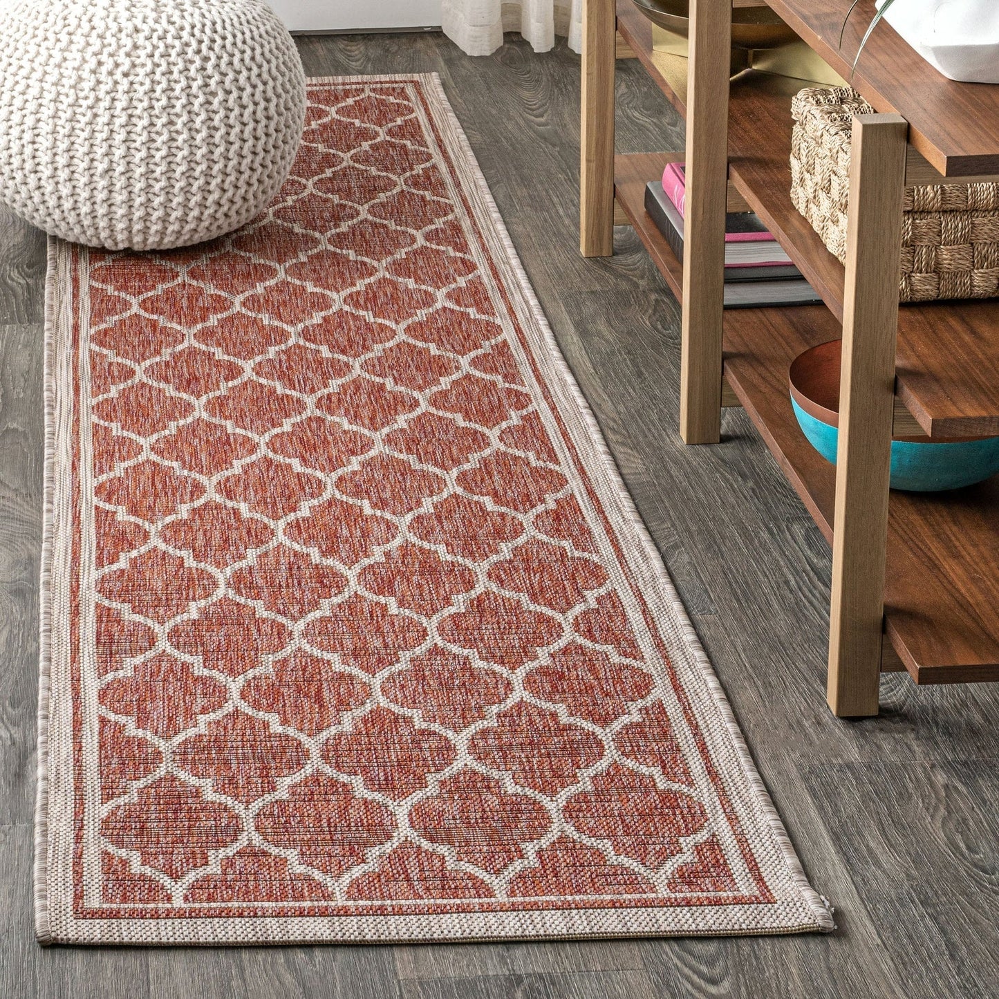 Trebol Moroccan Trellis Textured Weave Indoor/Outdoor Area Rug - Rugs