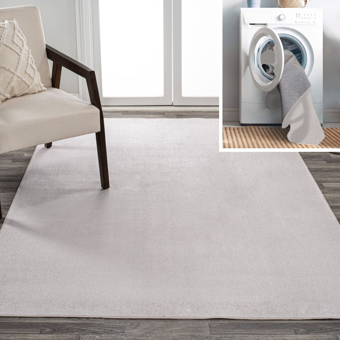 Twyla Classic Solid Low-Pile Machine-Washable Area Rug - Rugs