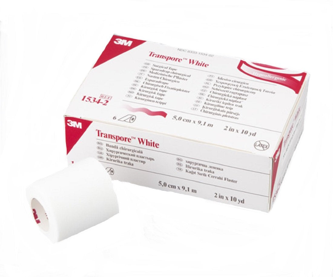 Transpore 1534-2 White Surgical Tape, Case of 60