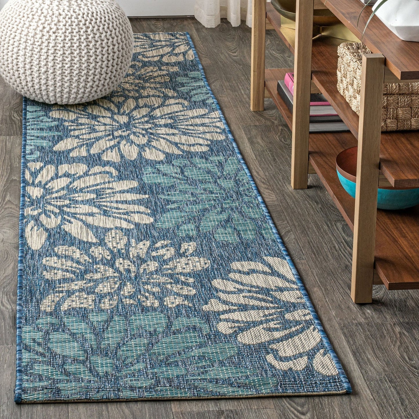 Zinnia Modern Floral Textured Weave Indoor/Outdoor Area Rug - Rugs